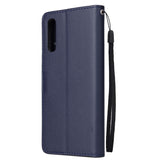 For Samsung A50 Wallet-type PU Leather Protective Phone Case with Buckle & 3 Card Position blue