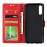 For Samsung A70 Wallet-type PU Leather Protective Phone Case with Buckle & 3 Card Position red