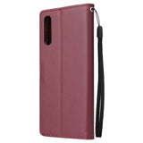For Samsung A70 Wallet-type PU Leather Protective Phone Case with Buckle & 3 Card Position red