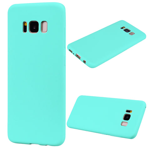 for Samsung S8 plus Lovely Candy Color Matte TPU Anti-scratch Non-slip Protective Cover Back Case Light blue