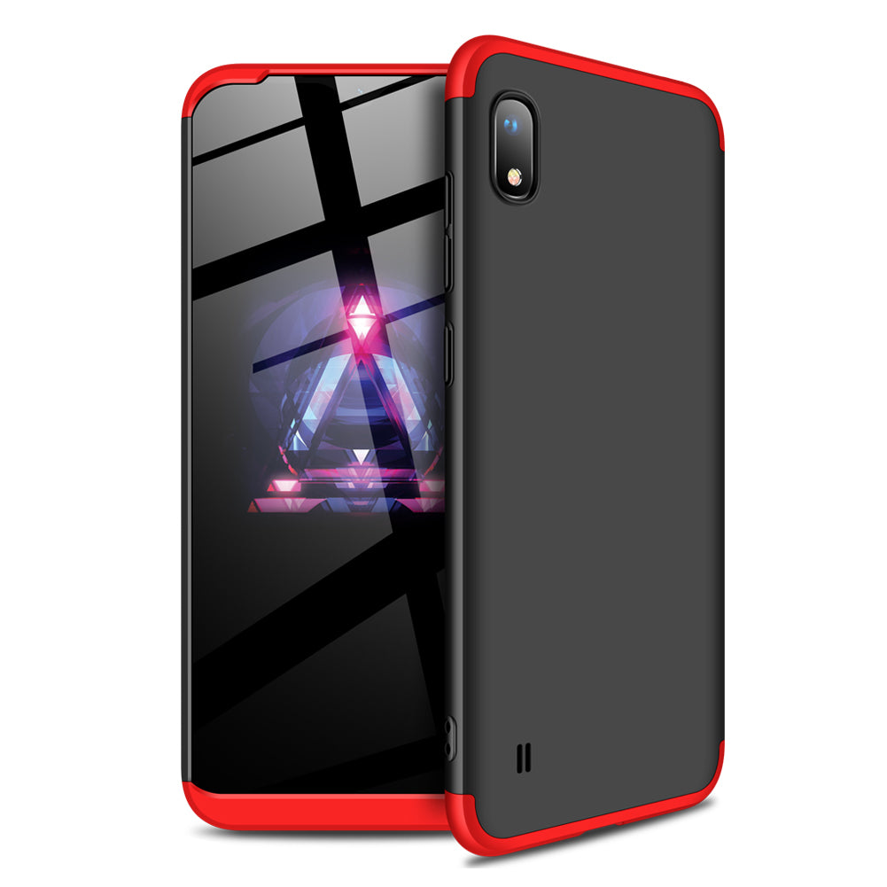 For Samsung A10 Ultra Slim PC Back Cover Non-slip Shockproof 360 Degree Full Protective Case Red black red