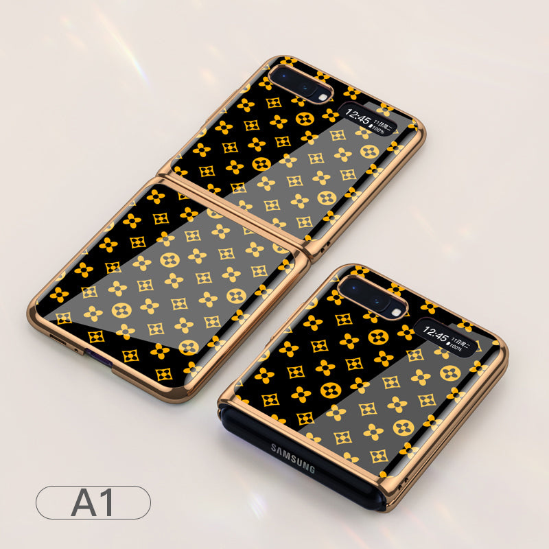 For Samsung Galaxy Z flip Foldable Cellphone Shell Electroplated Painted Folding Phone Case A1