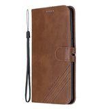 For Samsung A10S A20S Solid Color Denim Texture Front Clasp Bracket Leather Mobile Phone Cover brown