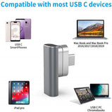 Magnetic USB C Type-C Adapter Side Plug Elbow 20pin Full-function Adapter Charging Data Transmission 4k Video Dark Gray