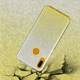 For Samsung A10/A50/A30S/A70/A20S Phone Case Gradient Color Glitter Powder Phone Cover with Airbag Bracket yellow