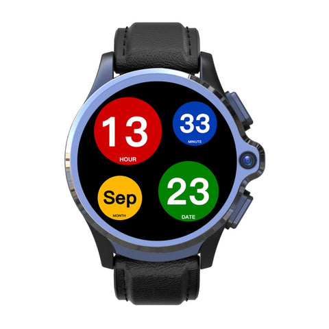 Smart Watch 1.6 Inch Face Unlocking Dual Camera 4G Smartwatch Black Silicone + Belt