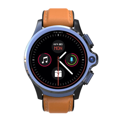 Smart Watch 1.6 Inch Face Unlocking Dual Camera 4G Smartwatch Brown Silicone + Belt