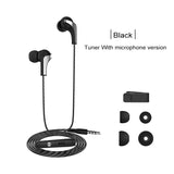 Langsdom R29 In-Ear Metal Headsets Stereo Bass Music Earbuds with Microphone Volume Control Earphone Black