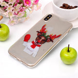 For iPhoneX Cute Cell Phone Case Christmas Style Gifts TPU Soft Phone Shell