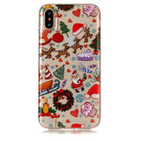 For iPhoneX Cute Cell Phone Case Christmas Style Gifts TPU Soft Phone Shell