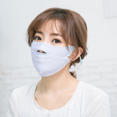 Men Women Anti-haze Mask Riding Ice Silk Dust-proof Suncreeen Breathable Mask Ice silk light blue_One size