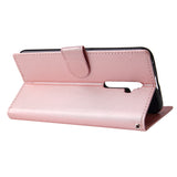For Oppo A9 2020/Reno 2Z Cellphone Shell PU Leather Mobile Phone Cover Stand Available Anti-drop Elegant Smartphone Case Rose gold