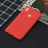 For Samsung A10S A20S Shockproof TPU Back Cover Soft Candy Color Frosted Surface Mobile Phone Case red