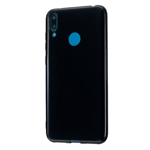 For HUAWEI Y6/Y7 Prime 2019 Glossy TPU Phone Case Mobile Phone Soft Cover Full Body Protection Bright black