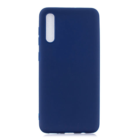 For Samsung A50 Lovely Candy Color Matte TPU Anti-scratch Non-slip Protective Cover Back Case Navy