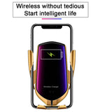 R1 Automatic Clamping 10W Car Wireless Charger  Infrared Induction Qi Wireless Charger Car Phone Holder Silver