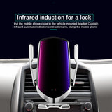 R1 Automatic Clamping 10W Car Wireless Charger  Infrared Induction Qi Wireless Charger Car Phone Holder Gold