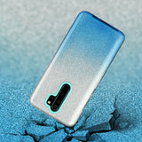 For OPPO Realme 5/Realme 5 Pro/A5 2020/A9 2020/A52/A92 Phone Case Gradient Color Glitter Powder Phone Cover with Airbag Bracket blue