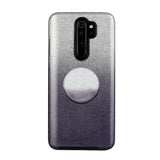 For OPPO Realme 5/Realme 5 Pro/A5 2020/A9 2020/A52/A92 Phone Case Gradient Color Glitter Powder Phone Cover with Airbag Bracket black