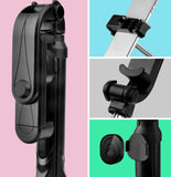 XT09 Tripod Stand Extendable 360?? Rotation Self-timer Bluetooth Selfie Stick Monopod Foldable Live XT10 Mobile Phone Bracket XT09 green