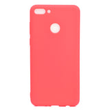 for HUAWEI Y9 2018 Lovely Candy Color Matte TPU Anti-scratch Non-slip Protective Cover Back Case Light pink