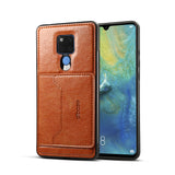 For HUAWEI MATE 20X 2 in 1 Retro PU Leather Wallet Stand Non-slip Shockproof Cell Phone Case coffee
