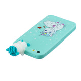 For iPhone 5/5S/SE 3D Cartoon Lovely Coloured Painted Soft TPU Back Cover Non-slip Shockproof Full Protective Case Love unicorn