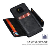 For HUAWEI MATE 20 PRO Double Buckle Non-slip Shockproof Cell Phone Case with Card Slot Bracket black