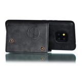 For HUAWEI MATE 20 PRO Double Buckle Non-slip Shockproof Cell Phone Case with Card Slot Bracket black