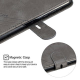 For HUAWEI Y5 2019 Denim Pattern Solid Color Flip Wallet PU Leather Protective Phone Case with Buckle & Bracket gray