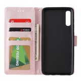 For Samsung A70 Wallet-type PU Leather Protective Phone Case with Buckle & 3 Card Position Rose gold