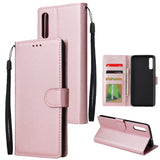 For Samsung A70 Wallet-type PU Leather Protective Phone Case with Buckle & 3 Card Position Rose gold