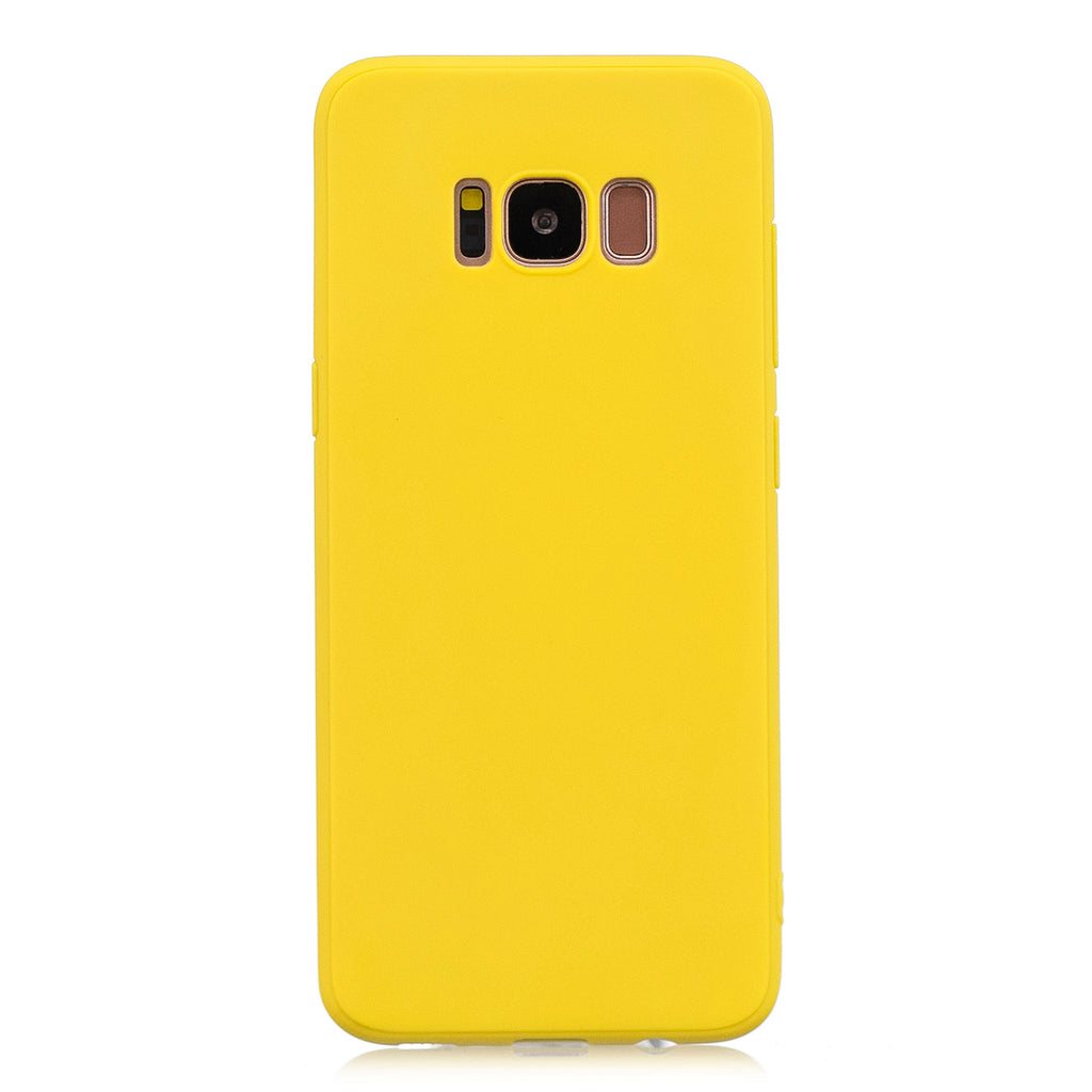 for Samsung S8 plus Lovely Candy Color Matte TPU Anti-scratch Non-slip Protective Cover Back Case yellow