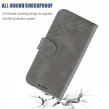 For Samsung A10S A20S Solid Color Denim Texture Front Clasp Bracket Leather Mobile Phone Cover gray