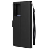 For HUAWEI PSmart 2020/Y5P/Y6P PU Leather Mobile Phone Cover with 3 Cards Slots Phone Frame black