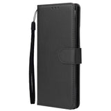 For HUAWEI PSmart 2020/Y5P/Y6P PU Leather Mobile Phone Cover with 3 Cards Slots Phone Frame black