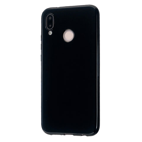 For HUAWEI P20/P20 Lite/P20 Pro Cellphone Case Simple Profile Soft TPU Phone Case Anti-Slip Smartphone Cover Bright black