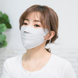 Men Women Anti-haze Mask Riding Ice Silk Dust-proof Suncreeen Breathable Mask Ice silk gray_One size