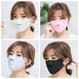Men Women Anti-haze Mask Riding Ice Silk Dust-proof Suncreeen Breathable Mask Ice silk light green_One size