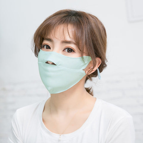Men Women Anti-haze Mask Riding Ice Silk Dust-proof Suncreeen Breathable Mask Ice silk light green_One size