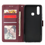 For VIVO Y17 Cellphone Cover PU Leather Shell All-round Protection Mobile Phone Case Precise Cutout Wallet Design Stand Function Wine red
