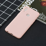 For Samsung A10S A20S Shockproof TPU Back Cover Soft Candy Color Frosted Surface Mobile Phone Case Light pink