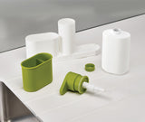 Kitchen Washing Sponge Storage Shelf Bathroom Sink Detergent Soap Dispenser green