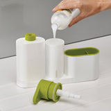 Kitchen Washing Sponge Storage Shelf Bathroom Sink Detergent Soap Dispenser green