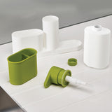 Kitchen Washing Sponge Storage Shelf Bathroom Sink Detergent Soap Dispenser green