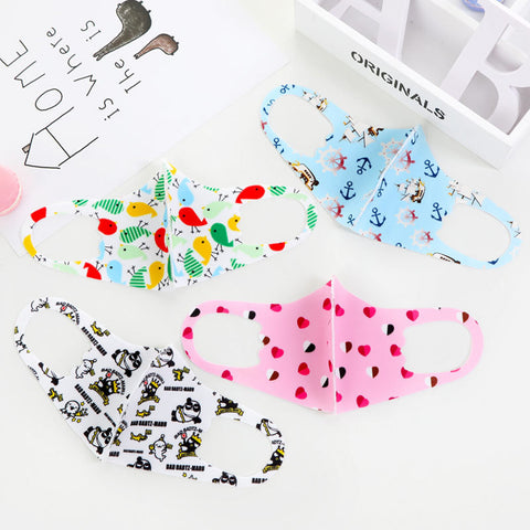Kid Mask Ice Silk Cotton Cartoon Dust-proof Sunscreen Washable Boy Girl Mask Random Color Random Color_One size