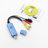 USB2.0 Converter Audio Video Capture Grabber Adapter for Win/XP/7/8/10 PAL KY USB Video Capture Card blue