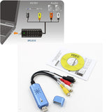USB2.0 Converter Audio Video Capture Grabber Adapter for Win/XP/7/8/10 PAL KY USB Video Capture Card blue