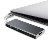 USB C Hub 7-in-1 USB C Adapter Type C Power Delivery HDMI Output SD & TF Card Reader 3 USB 3.0 Ports black