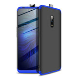For OPPO Realme X Ultra Slim PC Back Cover Non-slip Shockproof 360 Degree Full Protective Case Silver black silver